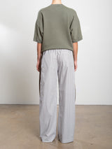 Wes Pant in Organic Cotton Stripe - Olive
