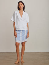 Miriam Skirt in Bari Stripe - Blue