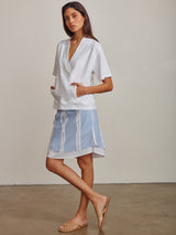Miriam Skirt in Bari Stripe - Blue