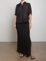 Romy Skirt in Heritage Linen - Black