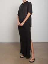 Romy Skirt in Heritage Linen - Black