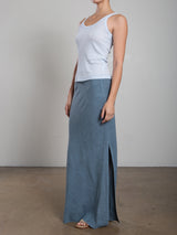 Romy Skirt in Heritage Linen - Sea