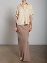 Romy Skirt in Heritage Linen - Sesame