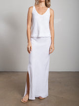 Romy Skirt in Heritage Linen - White