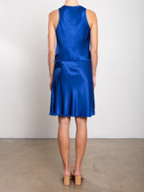 Ani Skirt in Vintage Satin - Sapphire
