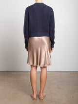 Ani Skirt in Vintage Satin - Buff