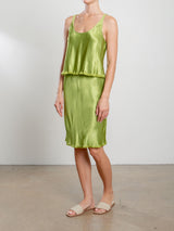 Ani Skirt in Vintage Satin - Lime