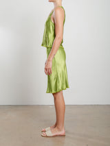 Ani Skirt in Vintage Satin - Lime