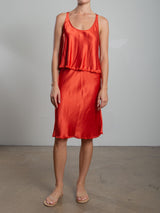 Ani Skirt in Vintage Satin - Paprika