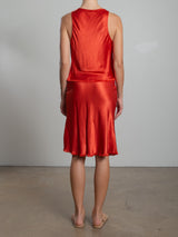 Ani Skirt in Vintage Satin - Paprika