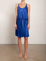 Ani Skirt in Vintage Satin - Sapphire