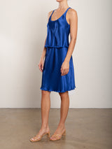 Ani Skirt in Vintage Satin - Sapphire