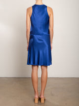 Ani Skirt in Vintage Satin - Sapphire