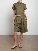 Inez Short in French Linen - Surplus
