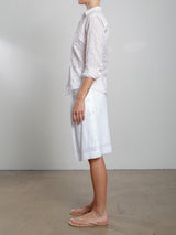 Inez Short in French Linen - White