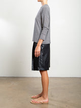 Inez Short in Faux Leather - Black