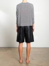 Inez Short in Faux Leather - Black