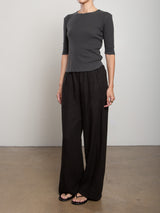 Francine Pant in Heritage Linen - Black