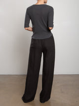 Francine Pant in Heritage Linen - Black