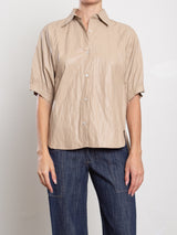 Claude Shirt in Faux Leather - Biscotti