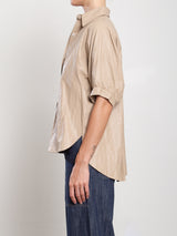 Claude Shirt in Faux Leather - Biscotti
