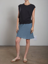 June Skirt in Heritage Linen - Sea