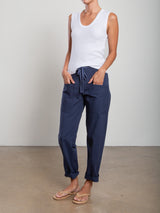 Ezra Pant in Washed Canvas - Blueberry