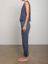 Ezra Pant in Heritage Dobby - Ink