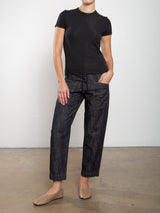 Ezra Pant in Denim - Black