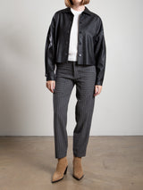 Ezra Pant in Wool Pinstripe - Harbor