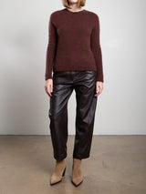 Joss Barrel Pant In Vegan Leather - Espresso