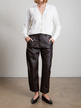 Joss Barrel Pant In Vegan Leather - Espresso