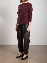 Joss Barrel Pant In Vegan Leather - Espresso