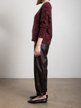 Joss Barrel Pant In Vegan Leather - Espresso