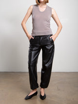 Joss Barrel Pant In Pebble Leather - Black