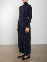 Royce Pant in Japanese Cupro - Navy