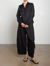 Royce Pant in French Linen - Black