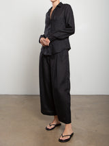 Royce Pant in French Linen - Black