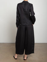 Royce Pant in French Linen - Black