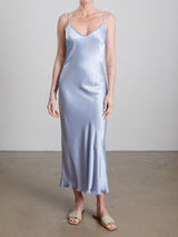 Farrah Slip Dress in Vintage Satin - Aura