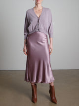 Farrah Slip Dress in Vintage Satin - Mulberry