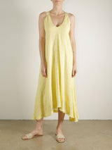 Dahlia Trapeze Dress in Gossamer Check - Lemon