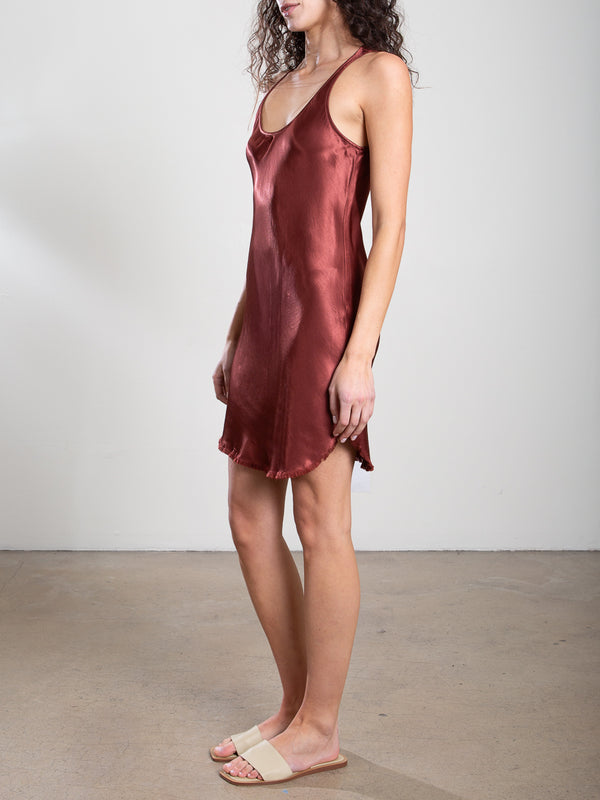 Tabitha Dress Vintage Satin - Port