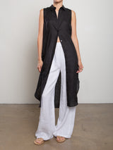 Liz Dress in French Linen - Black