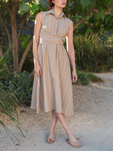 Lucia Dress in Organic Japanese Stripe
