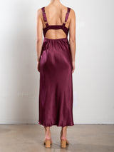 Colette Dress in Vintage Satin - Fig