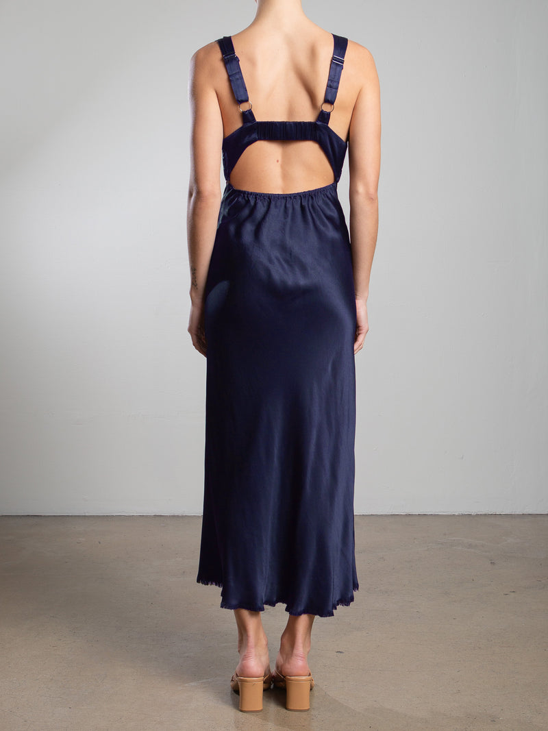 Colette Dress in Vintage Satin - Night