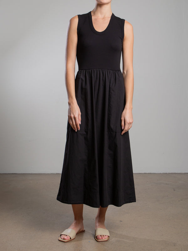 Jaclyn Dress in Paperweight Cotton - Black