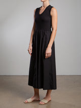 Jaclyn Dress in Paperweight Cotton - Black