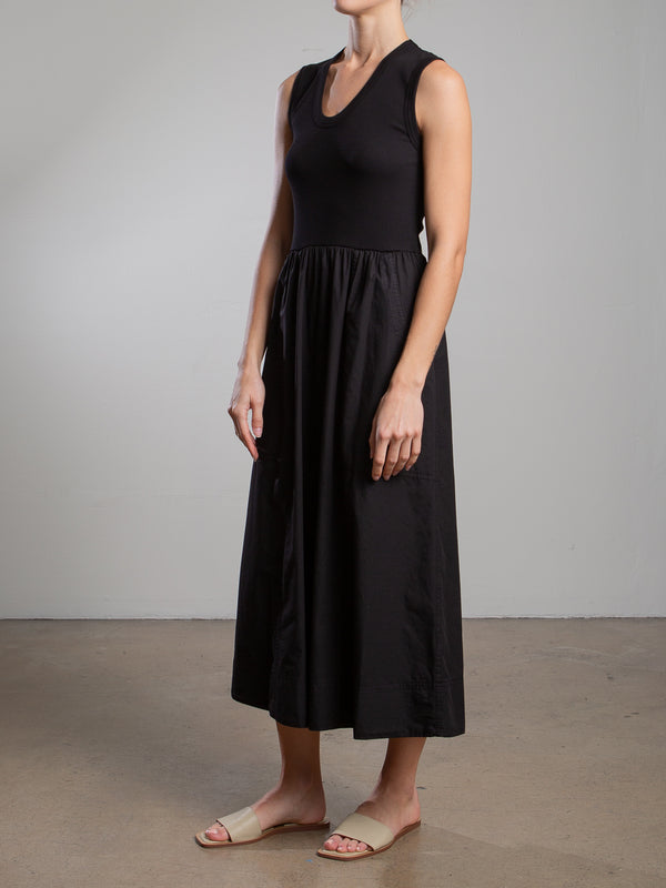 Jaclyn Dress in Paperweight Cotton - Black